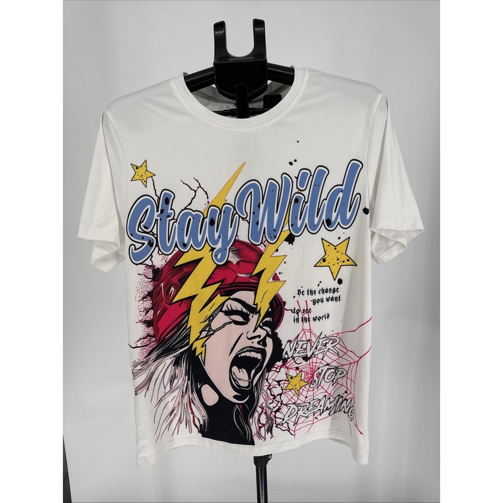 Romwe Shirt Womens S Graphic Stay Wild Never Stop Dreaming